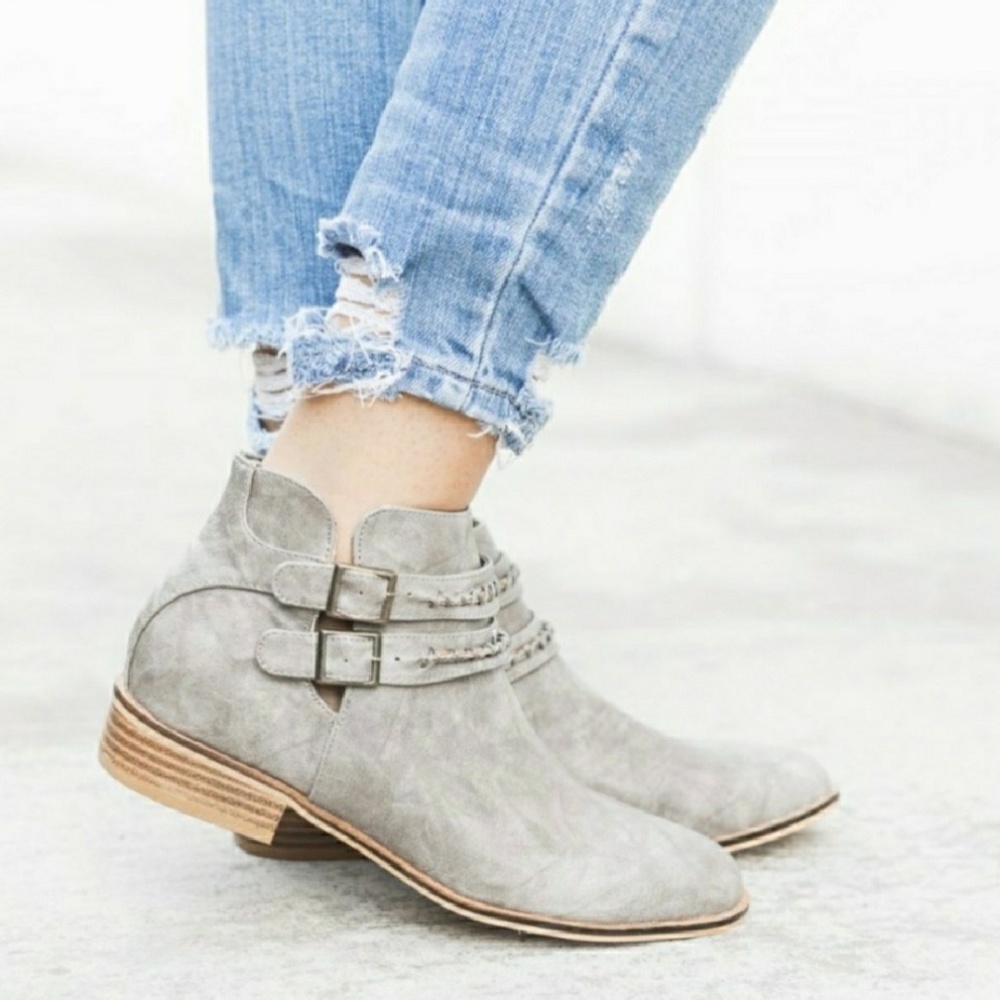 NADIA Ankle Boot w/Buckle & Stitched Detail
